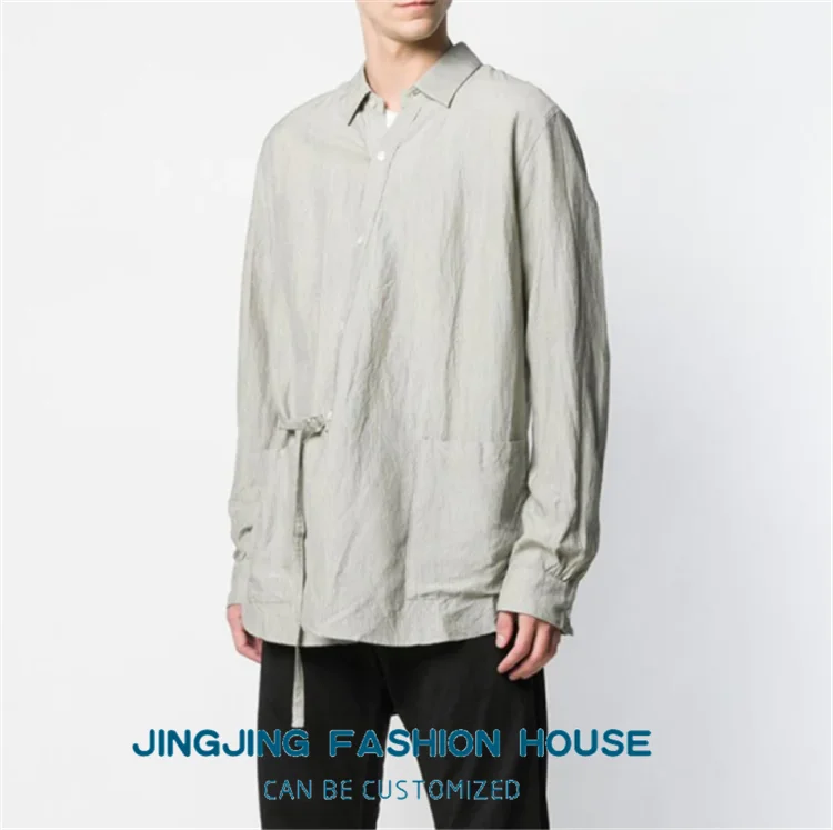 

S-6XL!!Fashion men's hair stylist loose and versatile show thin shirt fashionable personality youth spring/summer shirt