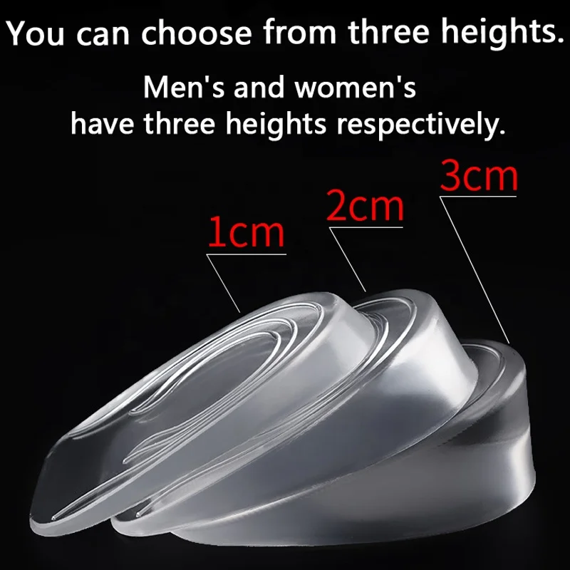 Inner heightened insole Orthopedic Massaging Feet Care Invisible Height Increase Insoles GEL Foot Pad Shoe Lift