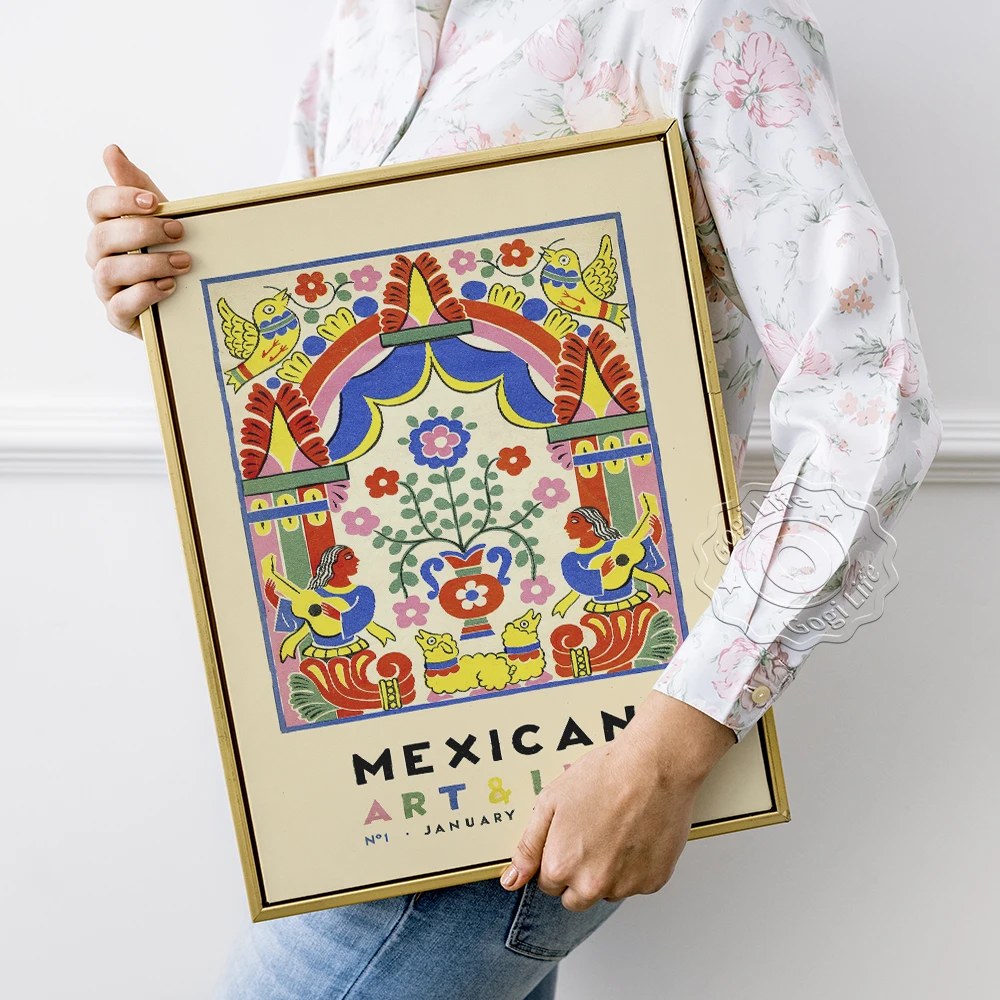 Mexican Art And Life No.1 Exhibition Poster, UTSA Libraries Special Collections Canvas Painting, Graphic Design Home Decoration