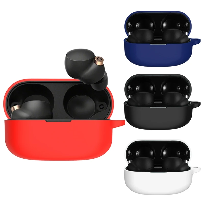 Soft Silicone Case Compatible with-S-ony WF-1000XM4 Wireless Earbud Charging Case Anti-drop Anti-fall Protective Case