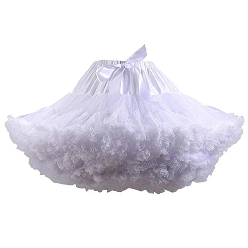 Tule curto Crinolina para mulheres, saiote nupcial de casamento vintage, saia branca, rockabilly tutu, casamento Tulle, Halloween