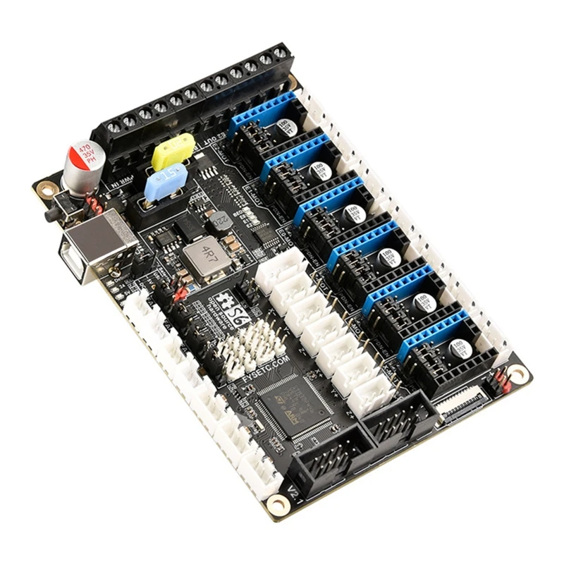 

S6 V2.1 плата «Все в одном» 32 бит Электроника материнская плата для Voron 3D принтер TMC привод для 6 драйверов двигателя сенсорный экран