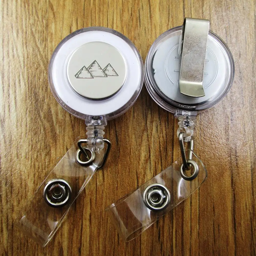 Pyramid ID Badge Reel gift for him/her friend family retractable recoil id badge holder work fun