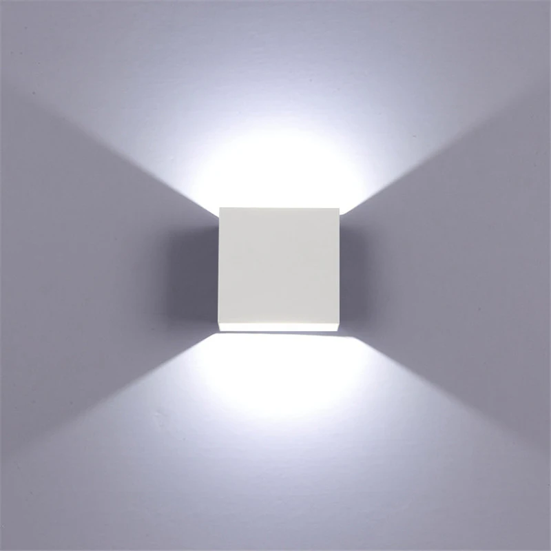 lampada de parede interior 6w led luminaria coreto parede quadrada sconce quarto led wall lights branco preto cor 01