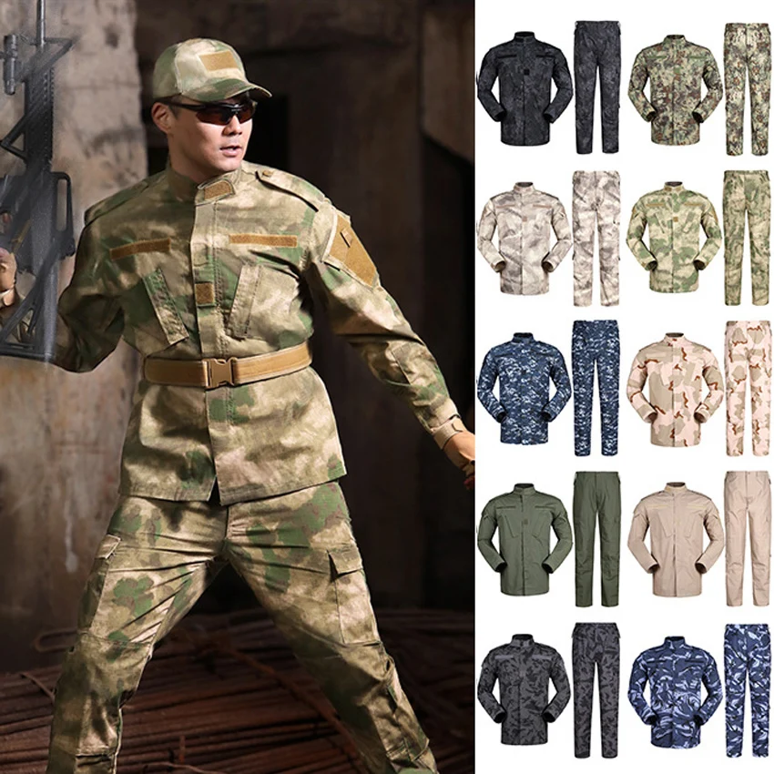 US Army Suit for Man Jungle Desert Multicam Camouflage Military Uniform Hunting Jacket+trousers Navy Tactical Combat Clothes