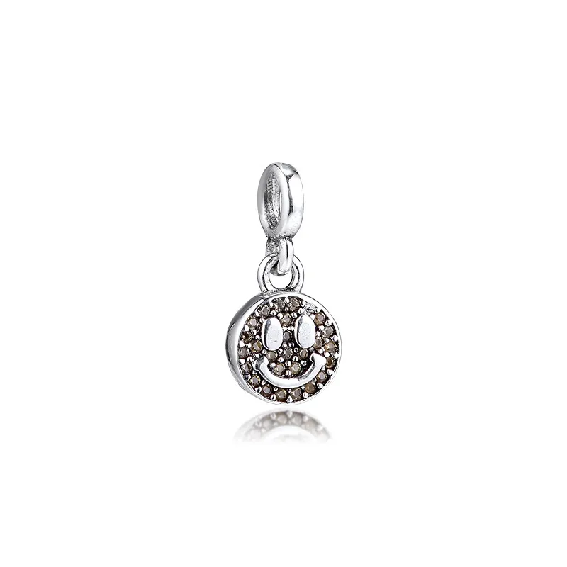 

Коллекция Me My Smile Dangle Crystal Charm Beads for Me Link Браслеты и браслеты Женское серебро 925 Ювелирные изделия с маленьким отверстием Pave Stone