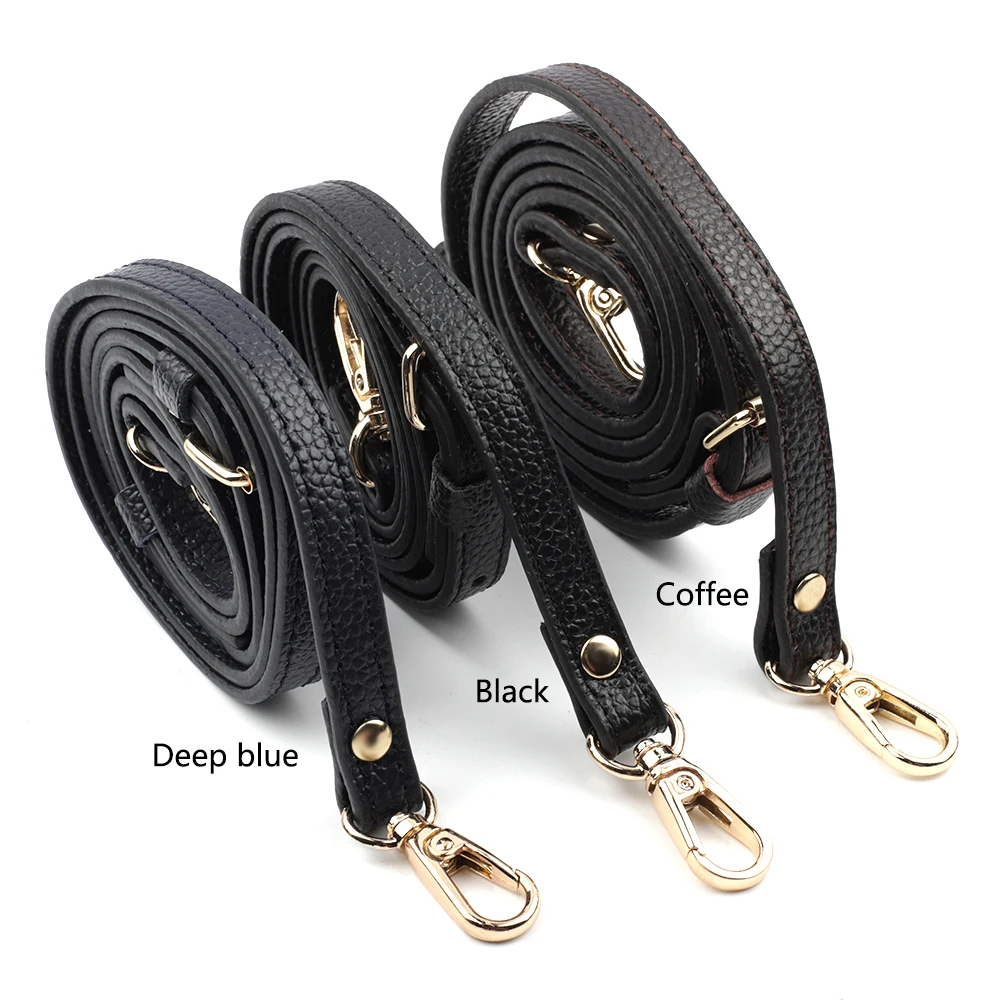 120cm Adjustable Genuine Leather Shoulder Bag Straps Handbags Handle Replacement Crossbody Belt DIY Accessories Gold Buckle