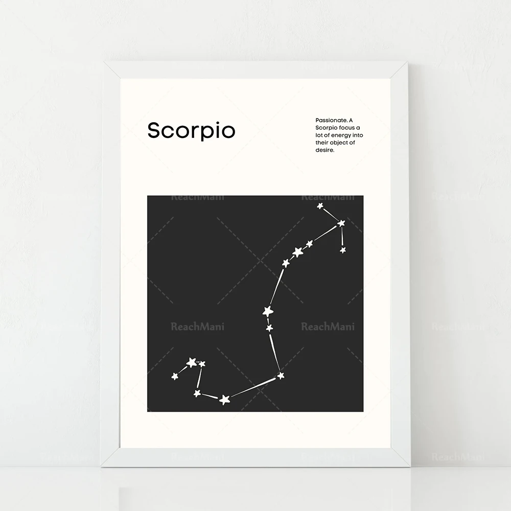 Zodiac signs print, Leo, Scorpio, Pisces, Aquarius, Taurus, Libra art print, aesthetic gift, horoscope poster
