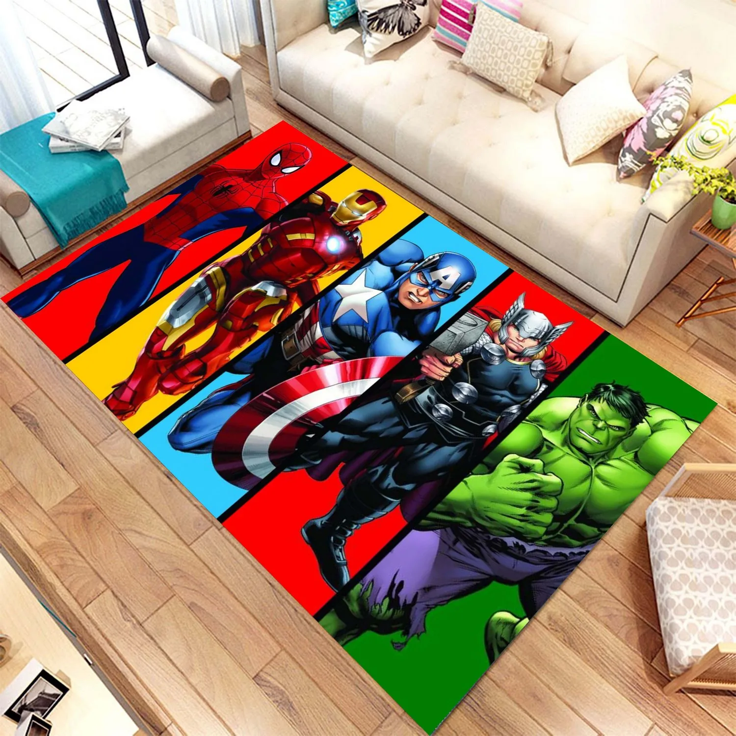 Super Heroes Rug For Living Room, Fan , Area Rug, Popular Rug, Personalized Gift, themed Rug, Home Decor,Rug, msmd115