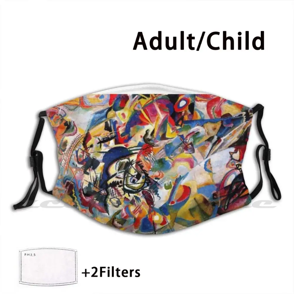 Color Frenzy Washable Trending maschera filtrante Pm2.5 personalizzata Kandisky Abstract Art Picasso Dali