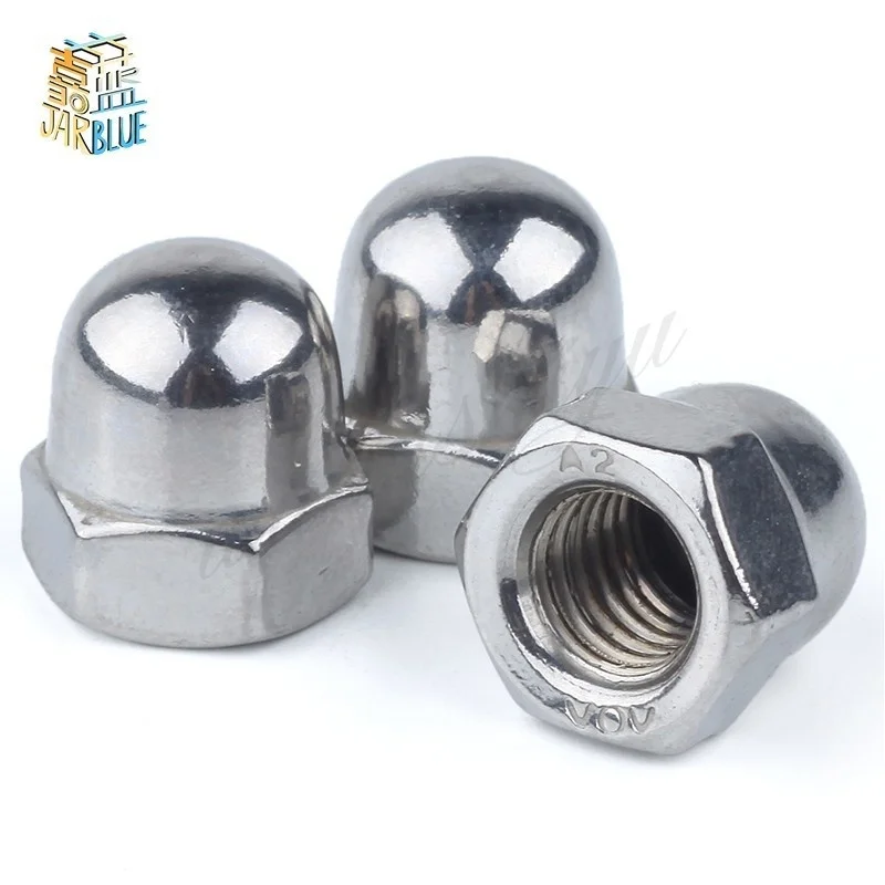 50Pcs DIN1587 M3 M4 M5 M6 Nickel-plated Cap Nuts Decorative Cover Semicircle Acorn Nut