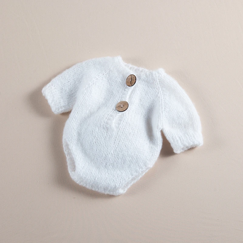 ❤️Newborn Photography Clothing Cute Knit Hat+Jumpsuit 2Pcs/set Studio Baby Photo Props Accessories Infant Shoot Rabbit Clothes