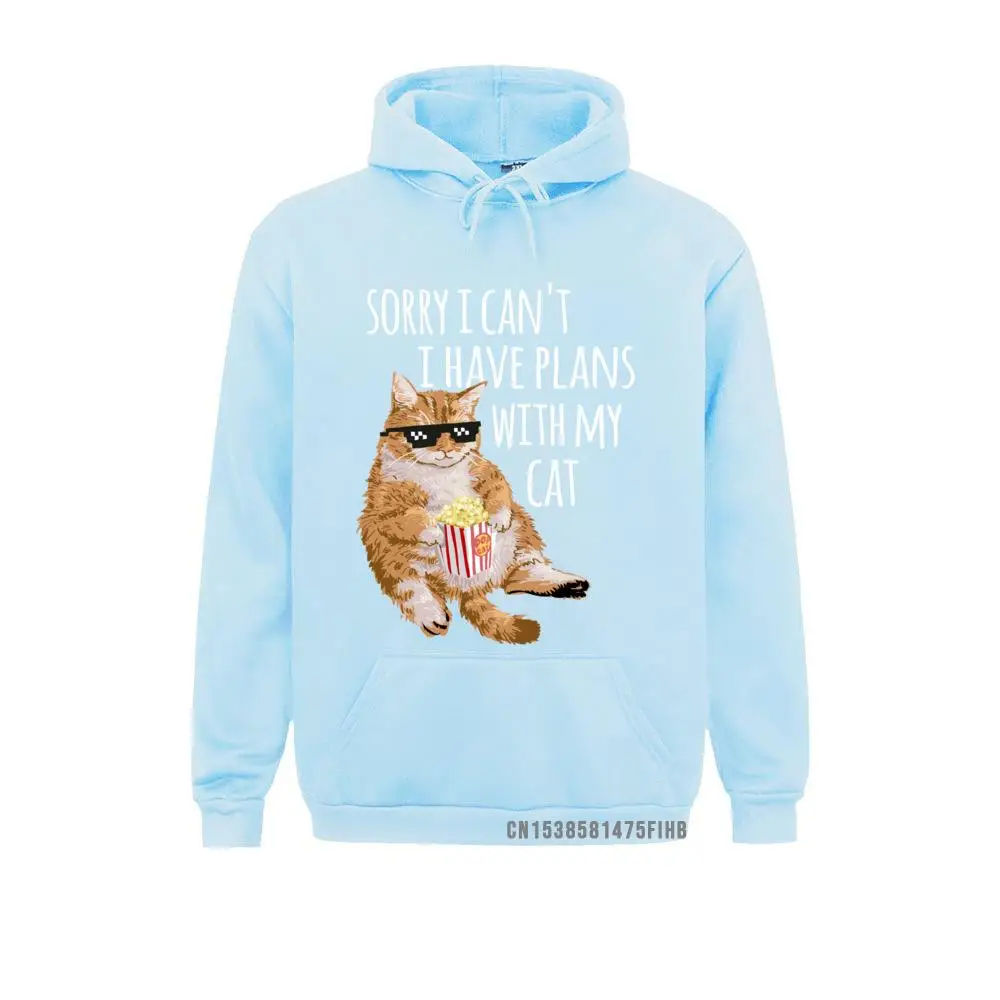 Sorry I Can't I Have Plans With My Cat Funny Cat Lover Gift 2021 New Men Sweatshirts High Street Hoodies Hoods