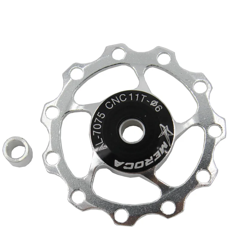 MEROCA Mountain bike road bike 11T 13T aluminum Jockey Wheel Rear Derailleur Pulley metal bearing guide pulley bearing