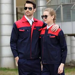 Work Clothing Set Worker Suit Men Women Working Coverall Labor Uniforms Car Workshop Repairmen Worker Mechanical Jacket Pants4xl