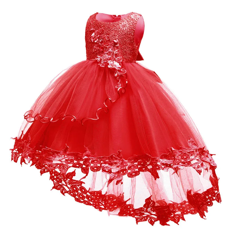 Girl Lace Princess Dress bow Princess Dress mesh multi-layer mesh gift dress birthday party dress 3-10-year-old Girl Dress