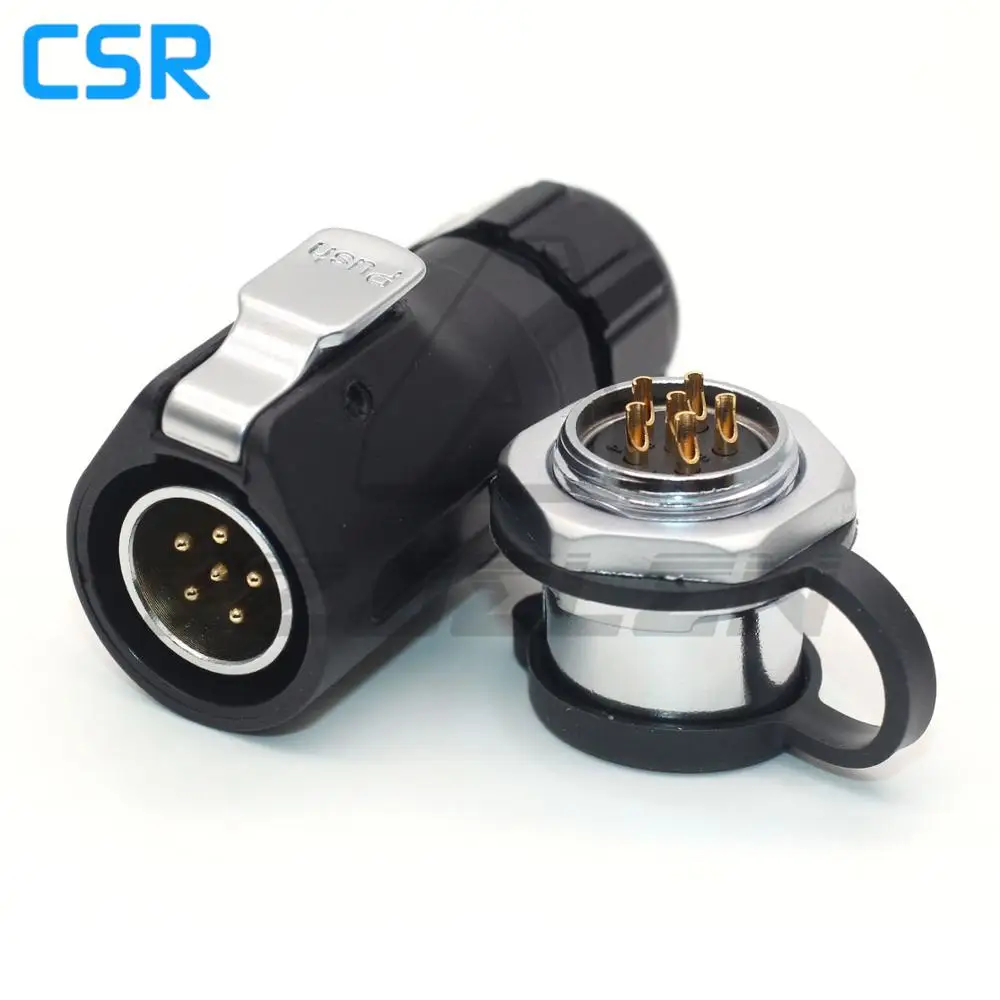 XHP20 , 2 3 4 5 6 7 8 9 10 12 Pin Waterproof Connector IP65 Cable Connector Plug & Socket Back Nut Panel Mount Connector