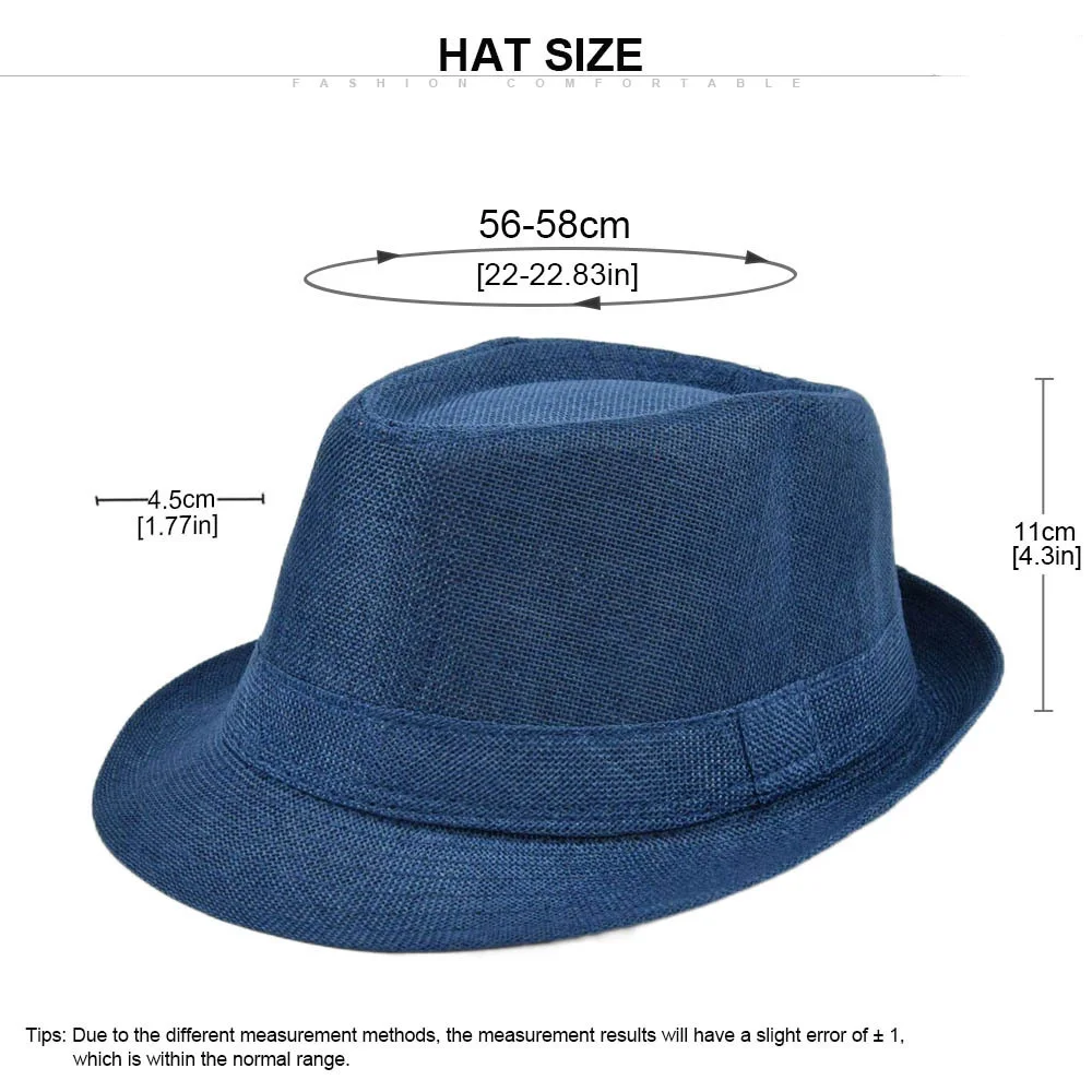 New Fashion Linen Short Sleeve Fedora Hat For Men British style gentleman Black Jazz Cap Women chapeu Panama fedoras