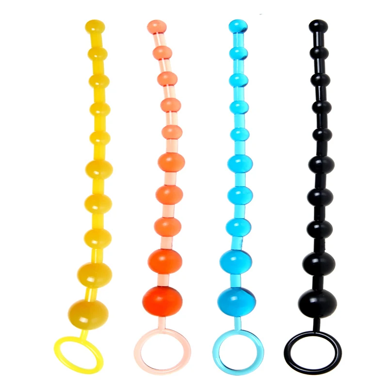 Anal Toy Jelly Anal Beads Sex Orgasm Vagina Plug Play Pull Ring Stimulator Butt Beads for Women AC