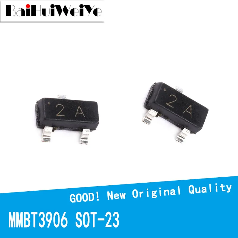 

100PCS/LOT MMBT3906 2N3906 3906 BT3906 2A SOT23 SOT-23 SOT SMD CR Transistor New Original Good Quality Chipset