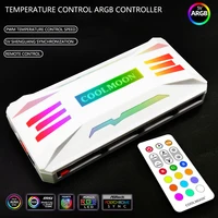 Controlador P-ARGB de 4 pines PWM con control de temperatura, sincronización de 3 pines de 5V, control remoto inalámbrico, concentrador de ventiladores para chasis