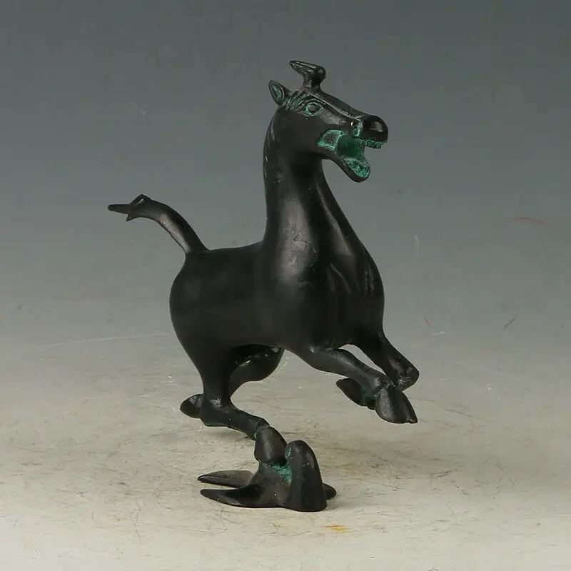 

Collectibles Chinese Exquisite Bronze craving Horse Statue