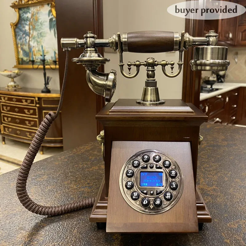 cordless Phone GSM SIM Card Fixed wireless Landline antique Fixed retro Telephone home office hotel wood metal for elder caller