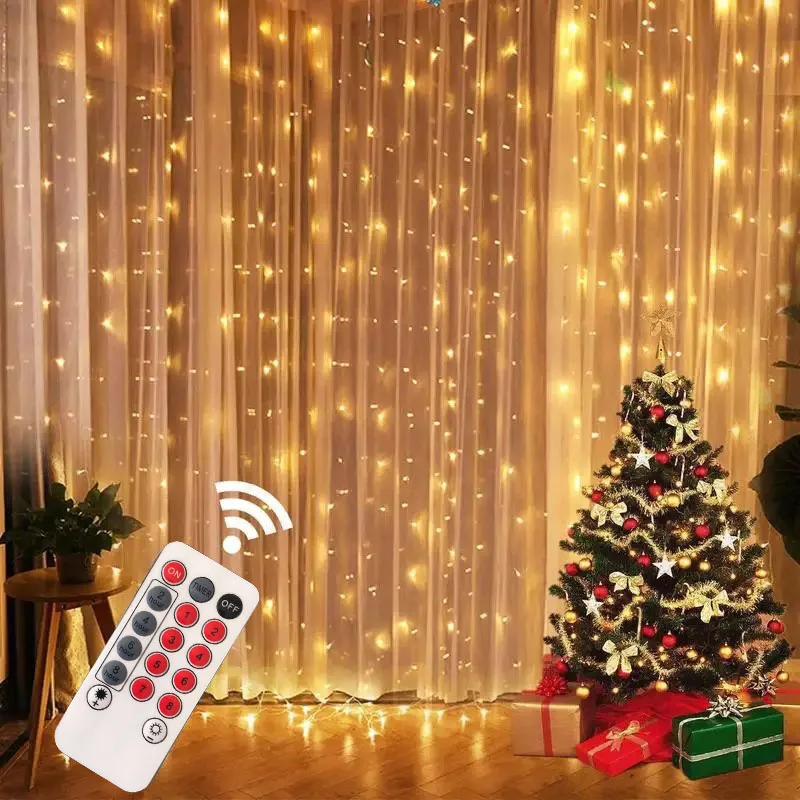 

Festoon 3M LED Curtain Light Garland Merry Christmas Decor for Home Ornaments Navidad 2023 Xmas Gifts Happy New Year 2024