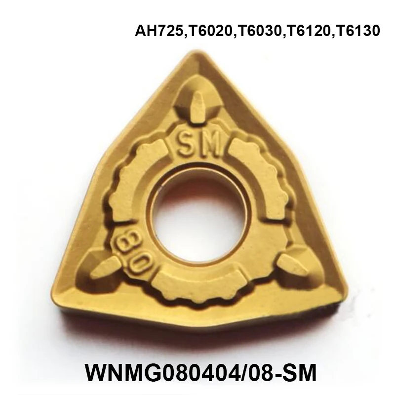 

Original 10pcs WNMG080404-SM WNMG080408-SM AH725 T6020 T6030 T6120 T6130 WNMG 080408 Carbide Inserts Lathe Cutter CNC