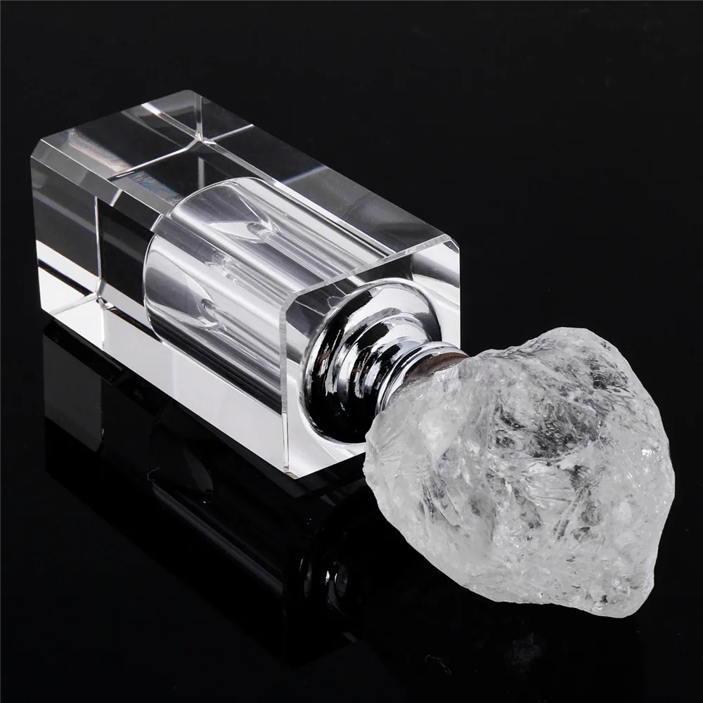 1pcs Natural Crystal White Quartz Perfume Essential Oil Smear Bottle With Natural Stone Home Decor