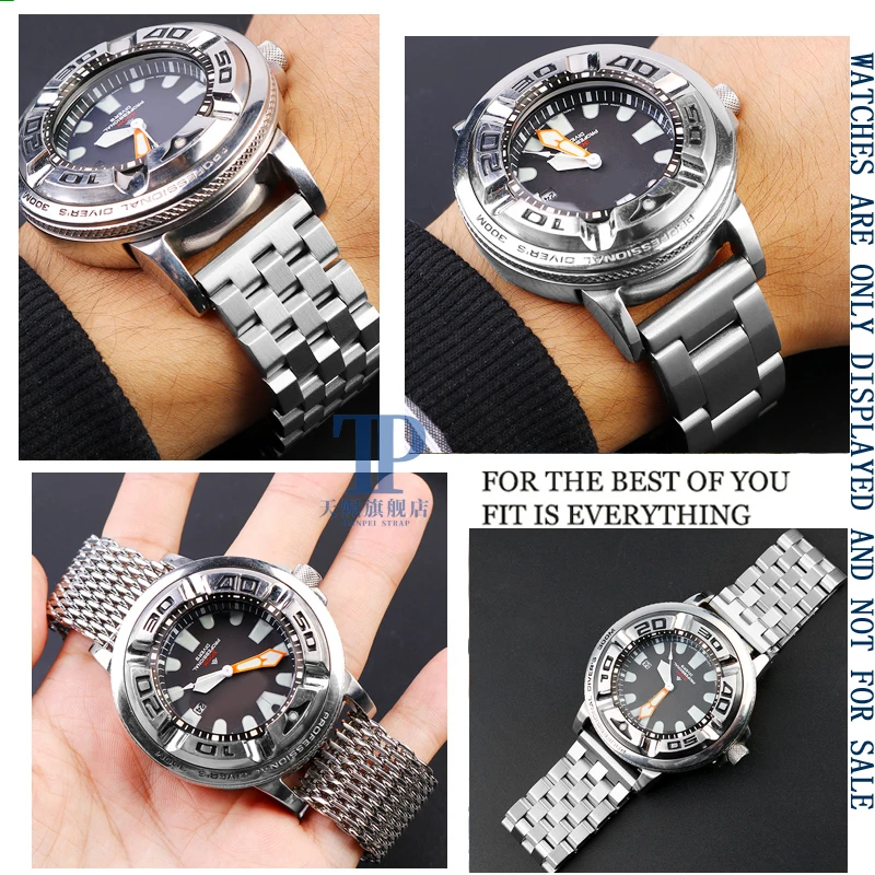 Adapt to Citizen BJ8050-08E/BJ8050 men\'s watch solid high-quality stainless steel special connector lug converter modified strap