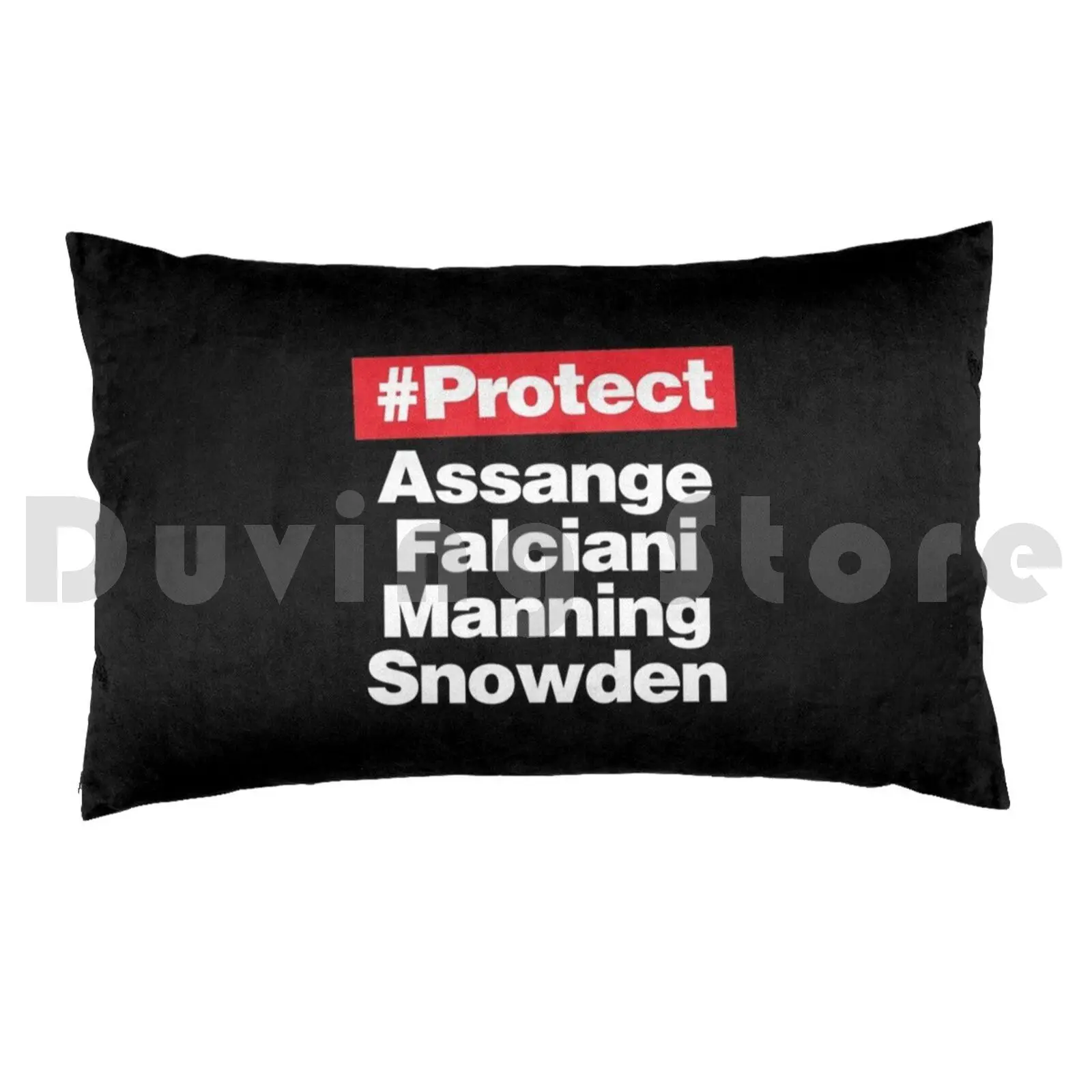 Protect Assange , Falciani , Manning , Snowden Pillow Case Printed 50x75 Free Press Win