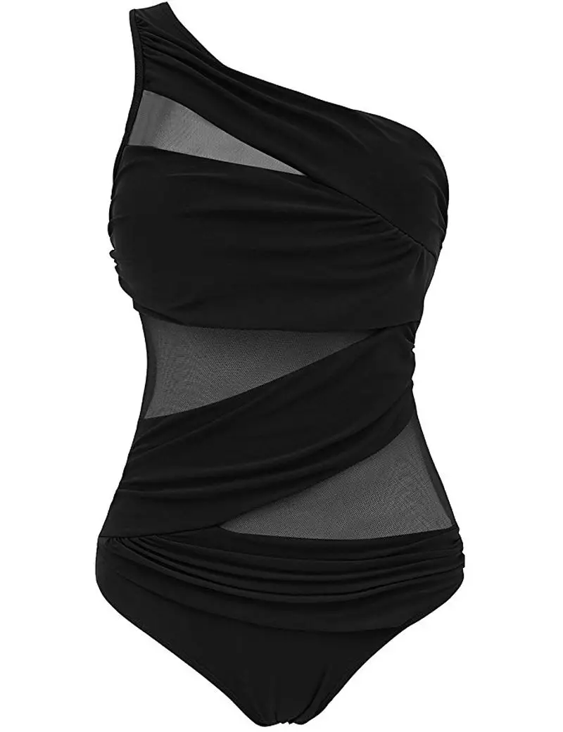 Plus Size Vrouwen Badpak Sexy Een Stuk Mesh Bikini Push-Up Badpak Badpak Badmode Zwemmen Strand Bikini