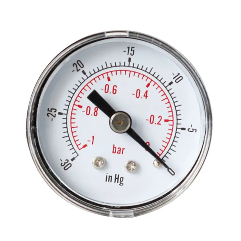 Vacuum Gauge for Air Oil or Water 40mm 0 30 0 & 1 Bar 1/8