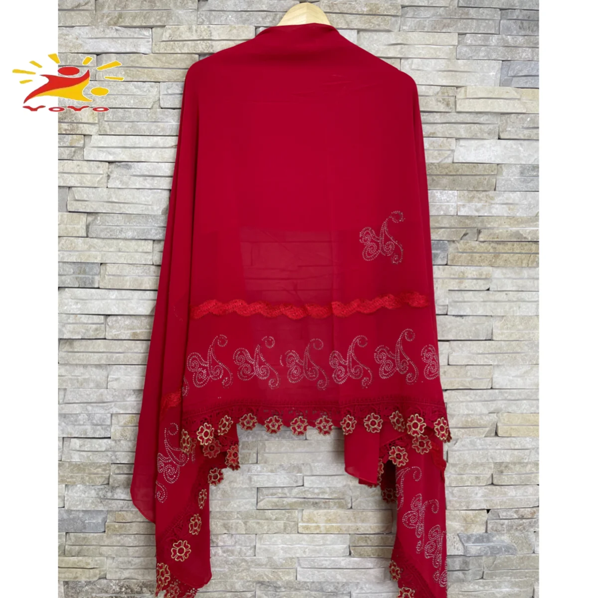 2021African Women Chiffon Splices Lace Hijabs Shawl Big Size 200*120cm Plain Muslim Lady Scarf Wholesale Pashmina