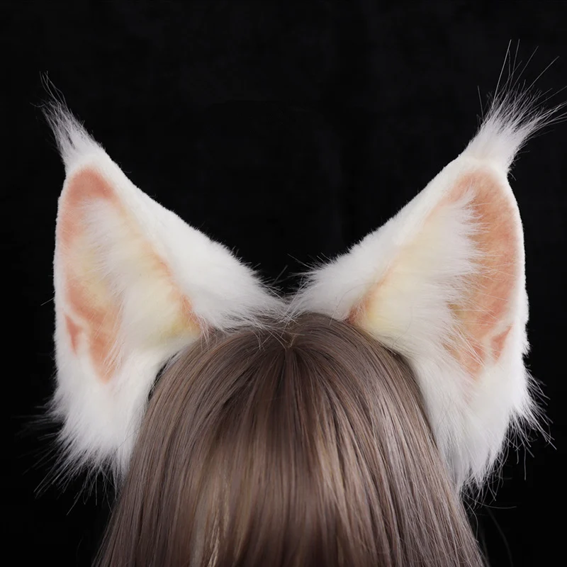 

Custom Hand Made Animal Ears Maine Cat Hair Hoop Cosplay Accessories Halloween Headband Headdress Simulated Animal Ears