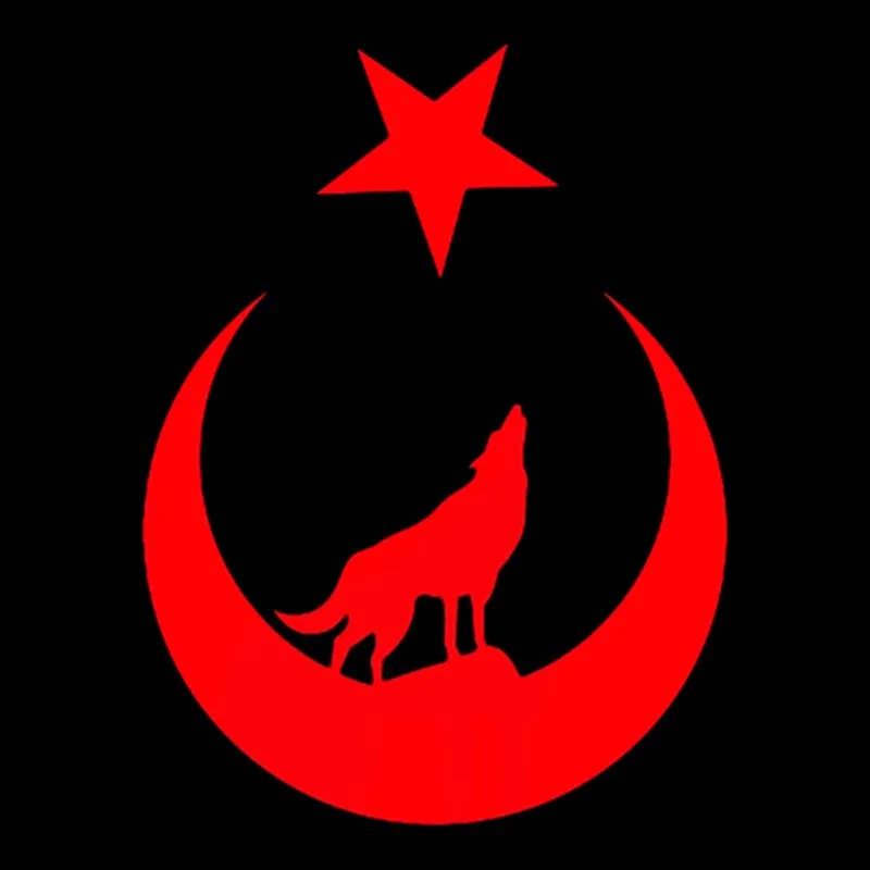 Interesting Wolf and Moon Star Great Turk Turkey Turkish Car Sticker Accessories Car Styling Decal Vinyl  PVC 17cm*13cm