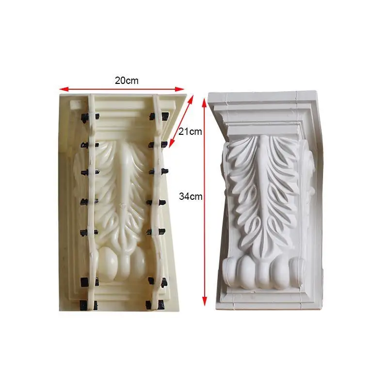 ABS Plastic Indoors Decoration Gypsum /Paris Concrete Beam Support Mold, GRG Plaster Cement Flower Leaf Bracket Corbal Seat Mold