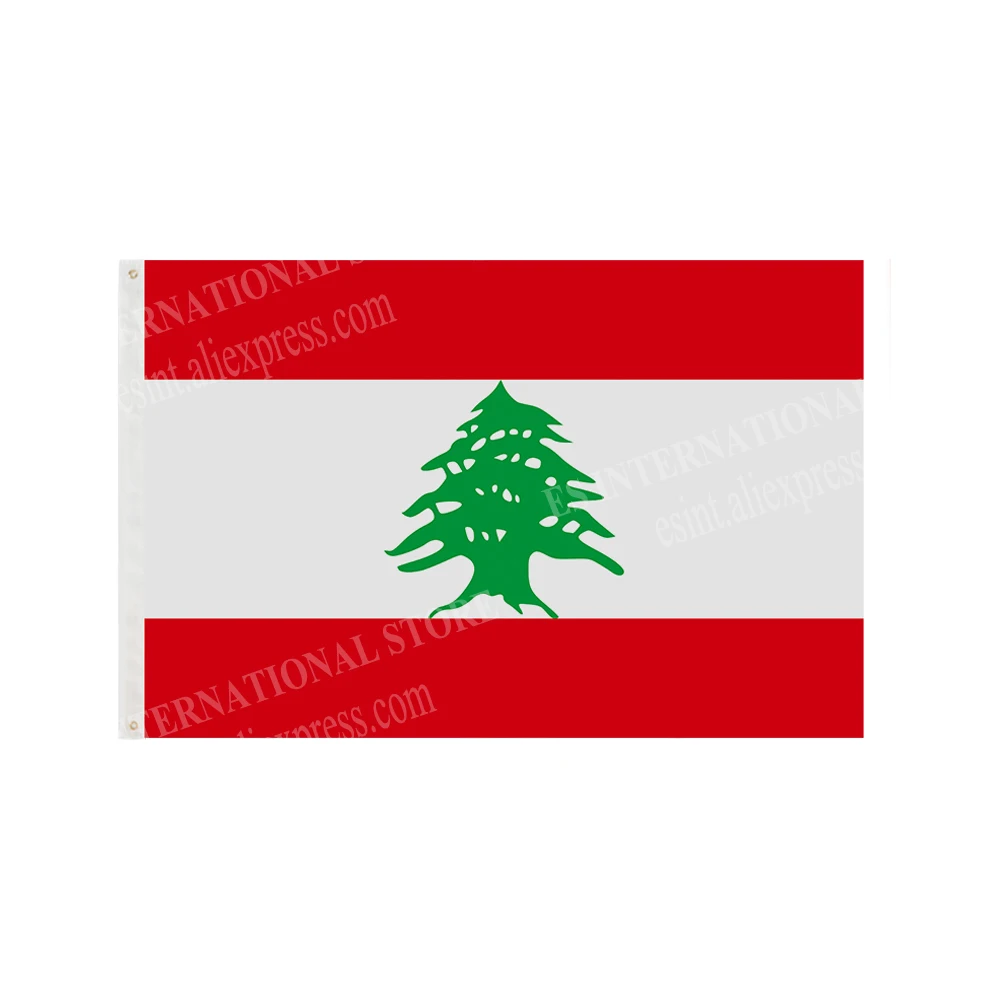 Lebanon Flag National Graphic Custom Printed Hanging Banner Design Outdoor Advertising Decoration Polyester Shaft Cover Grommets