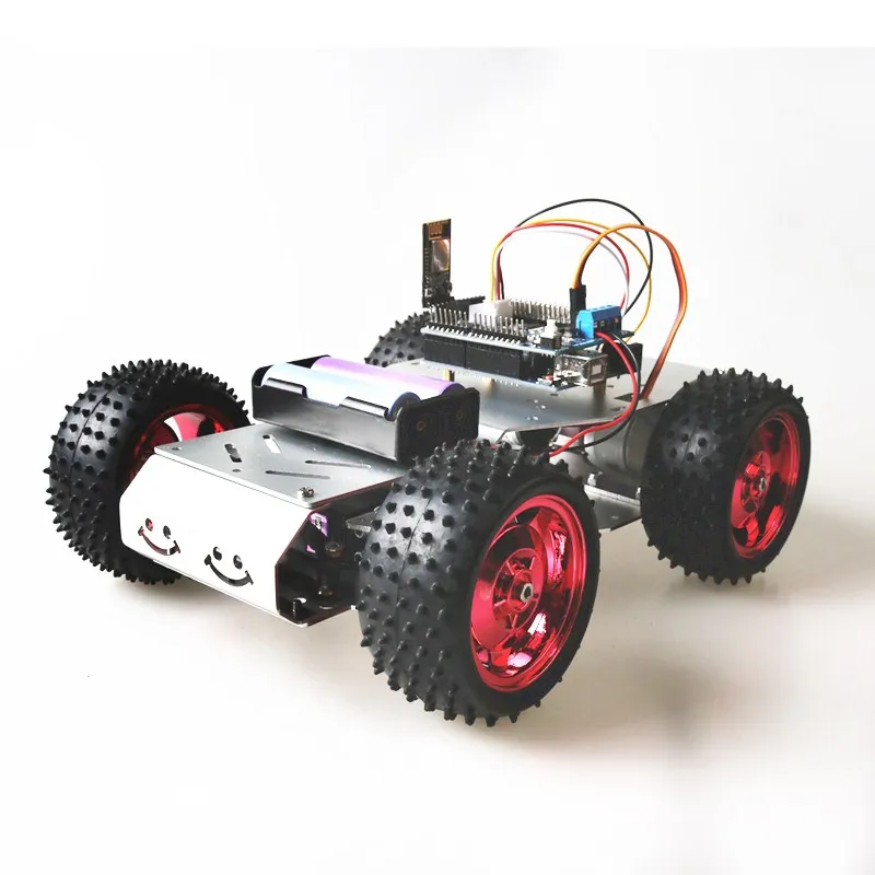 Bluetooth Control STM 32 Gear Motor Steering Car Chassis Wifi/Handle Version 4WD Smart RC  Steering Robot Metal Frame DC Motor