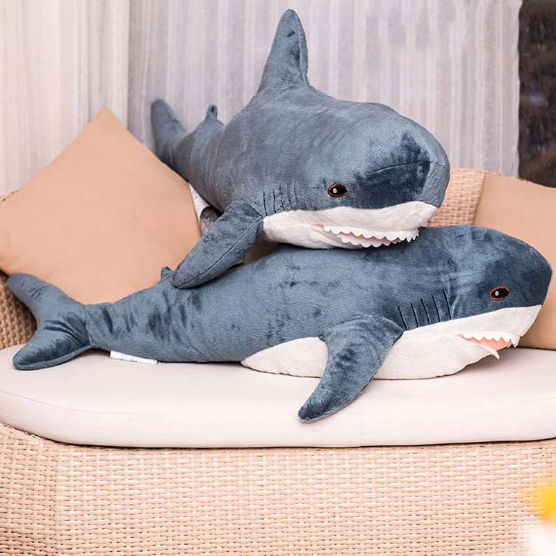 30/45/60/80cm Funny Soft Bite Shark Plush Toy Pillow Appease Cushion Gift For Children Kids Birthday Gifts