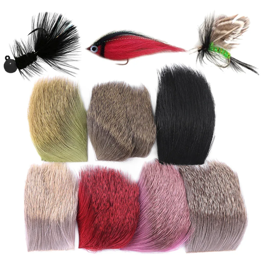 Fly Tying Northen Bucktail Deer Hair For Trout Salmon Flies Jig Treble Hook Dressing Baitfish Tying Material Brown Pink Black