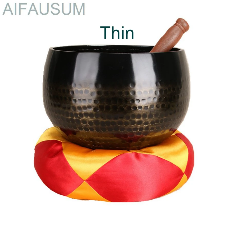 10.5cm-39.5cm Yoga meditation Singing Bowls Thin Copper Chime alms Buddha sound bowl Temple Percussion instruments