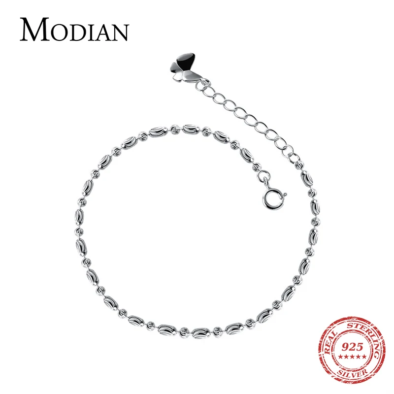 Modian Vintage Pattern Simple Bracelet 100% Real 925 Sterling Silver Charm Female Bracelets For Women Fine Jewelry Pulseira