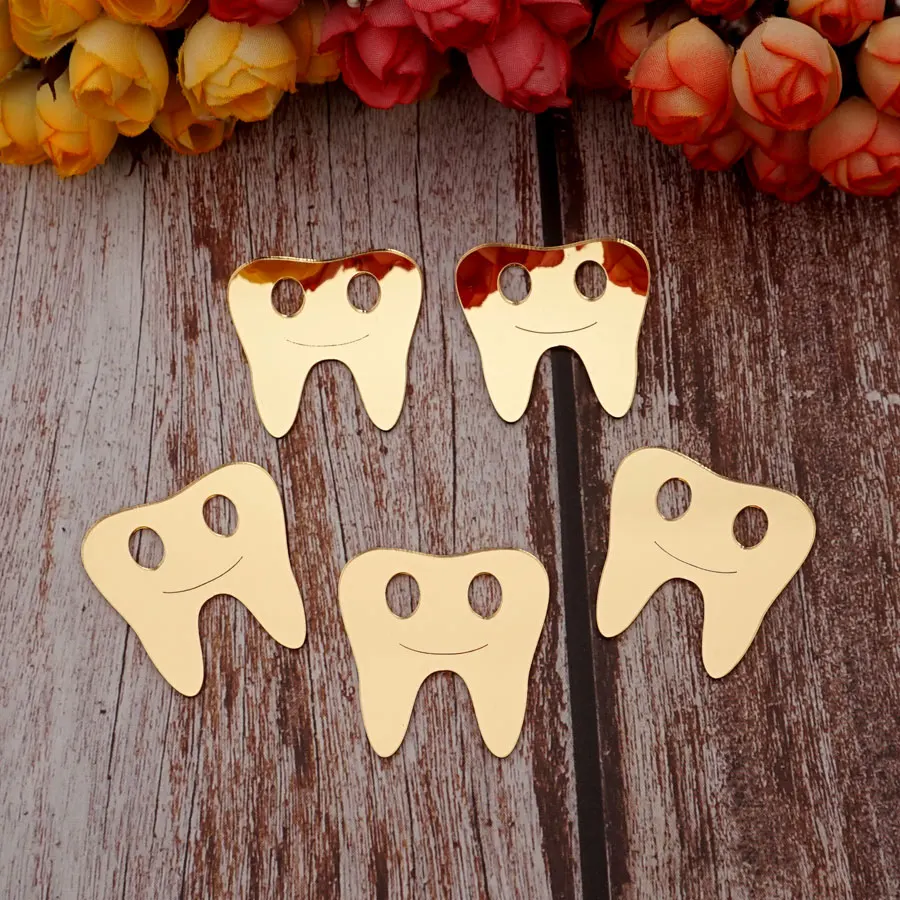 50pcs/Lot 4cm Cute Molar Shaped Cartoon Teeth Decoration Mirror Wall Stickers DIY Party Acrylic Stickers for Home Decor