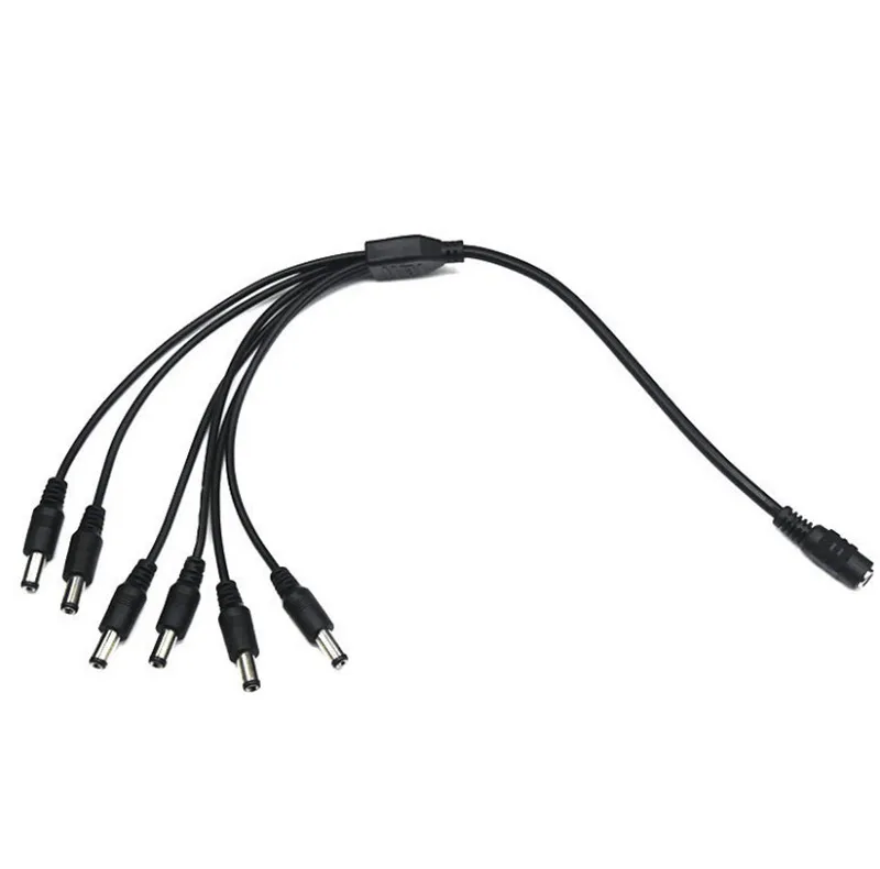 2.1*5.5mm 1 Female to 2 3 4 5 8 Male DC Power Splitter Plug Cable for CCTV Security Camera Accessories Power Supply Adapter 12V