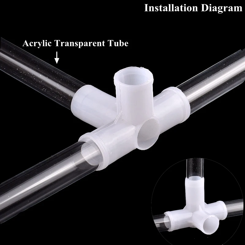 3D 입체 파이프 커넥터, 정원 급수 관개, DIY 선반 물 튜브 조인트 수족관 어댑터, 5 방향, 12 ~ 25mm, 2 ~ 10 개