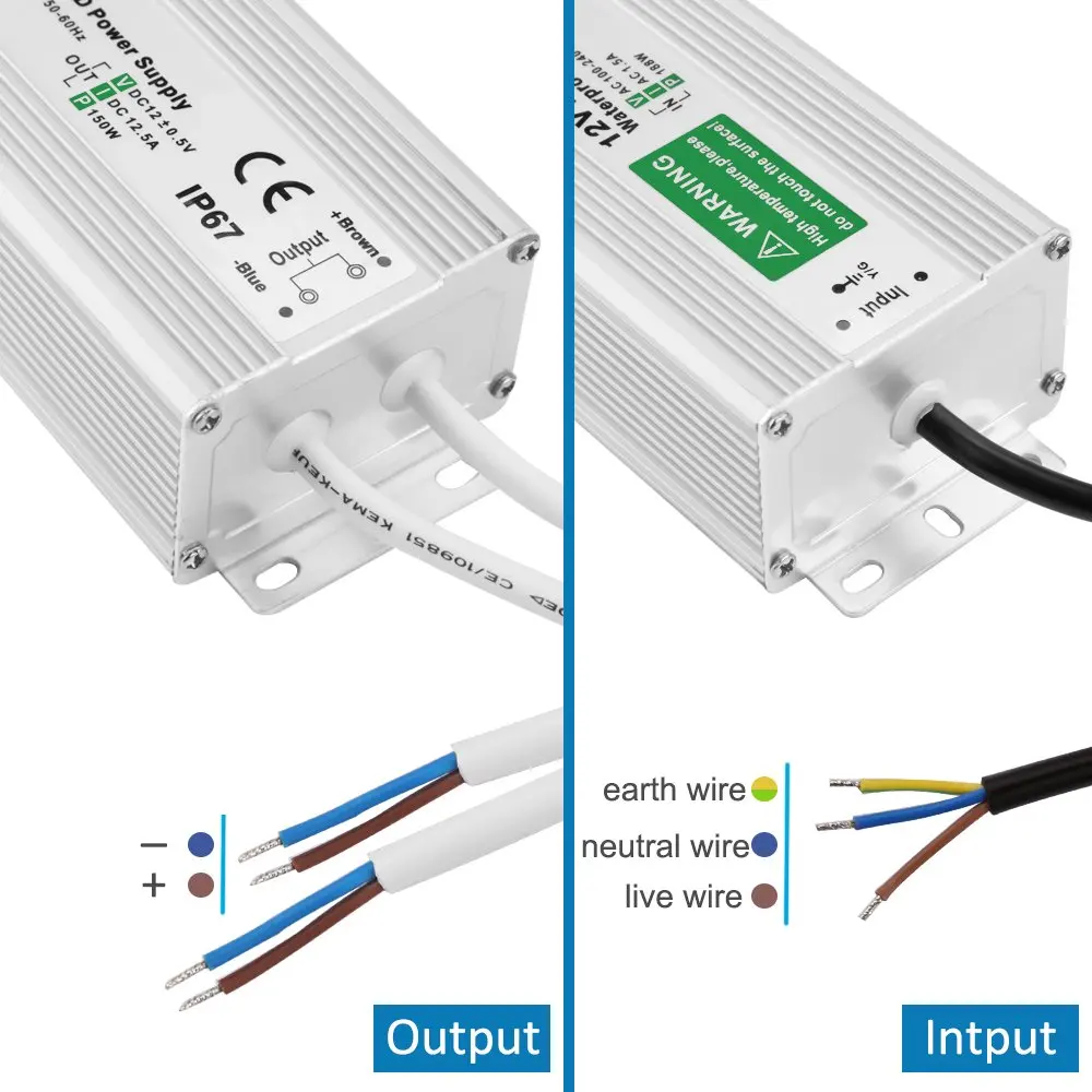 Ac 110V 220V Naar Dc 12V 24V Waterdichte Led Driver 10W 20W 30W 50W 60W 100W 150W IP67 Led Power Adapter Voeding Voor Outdoor Gebruik