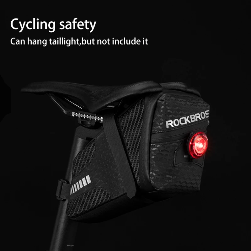 ROCKBROS Bicycle Saddle Bag 3D Shell Rainproof Reflective Shockproof Cycling Bike Tube Rear Tail Seatpost Bag Bike Accessories