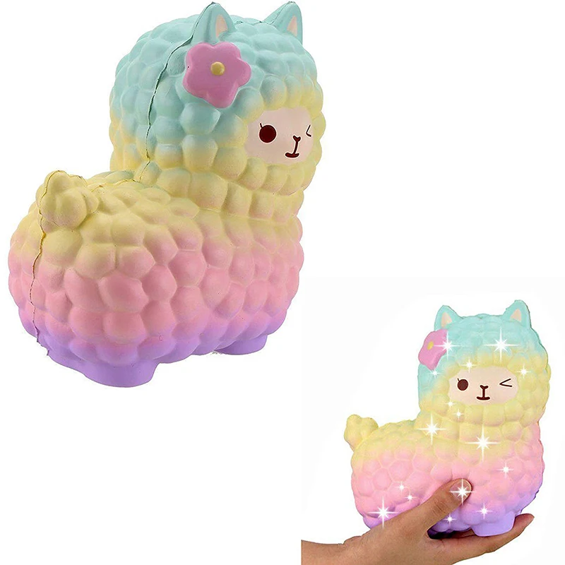 Jumbo owce Alpaca Squishy śliczne Galaxy powolne rośnie wycisnąć zabawki zwierząt Squishy Squishy hurtownie Stress Relief wykwintne Kid prezent